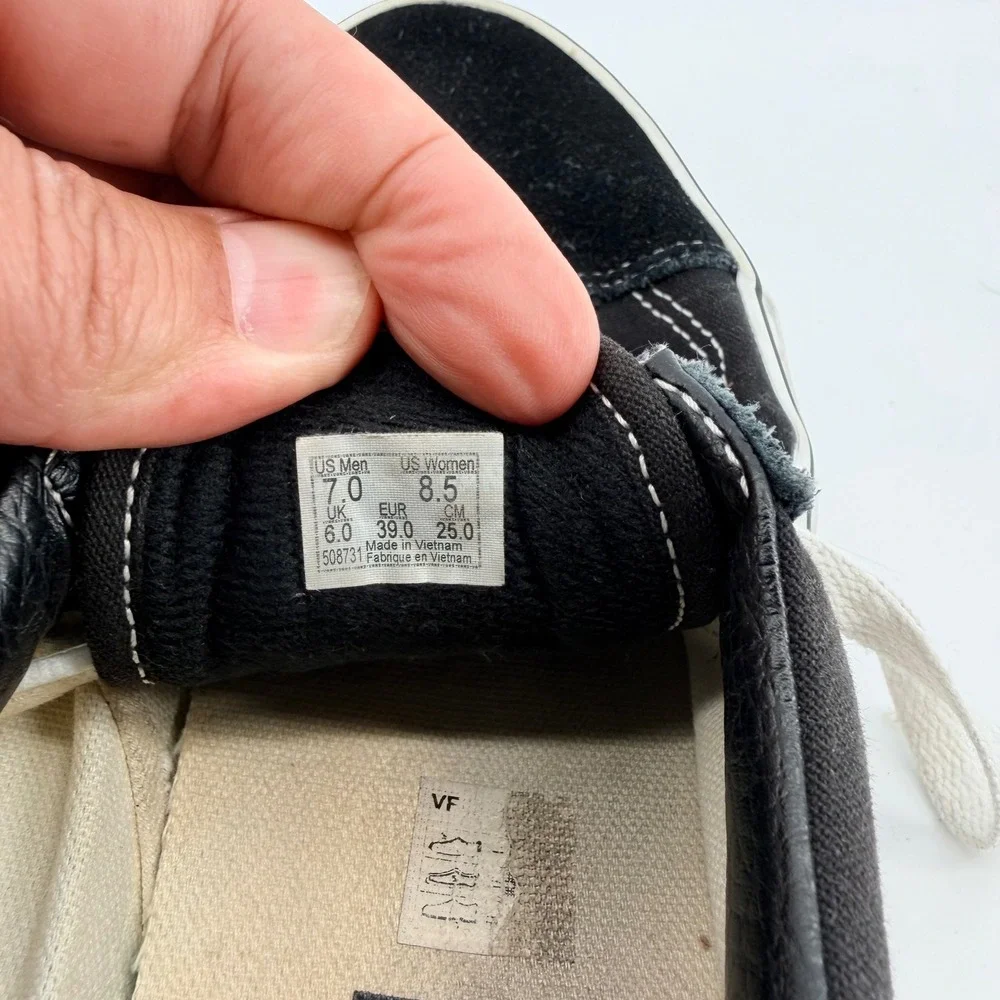 Vans Old Skool Classic Skate Shoes‎ Low Top Black White Suede Canvas Mens 8.5